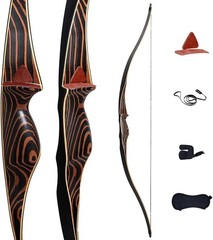 Deerseeker Outdoor Archery 54 Traditional Bow Hunting Longbow with Bamboo Core L
