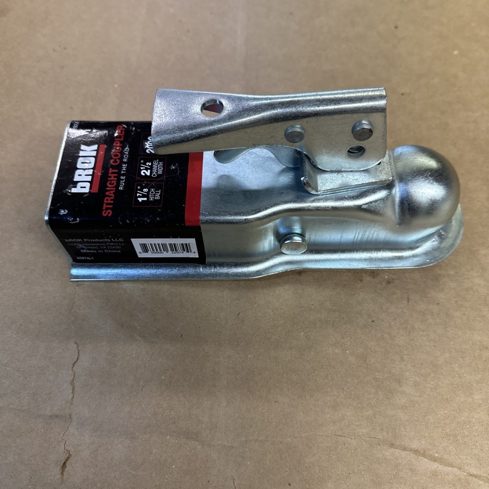Brok 32974 1-7/8″ X 2 1/2″ Trailer Coupler 2000 lb, BALL 1-7/8″, CHANNEL 2-7/8″