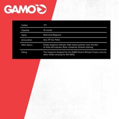Gamo 10X GEN2 Quick-Shot Magazine .177 Cal, 10 Rounds, Caliber, Black