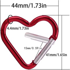Multi-Color Heart-Shaped Carabiner Clip – Durable Aluminum Gear Attachment