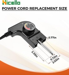Adjustable Thermostat Probe Power Cord Replacement for Masterbuilt Smokers MB…