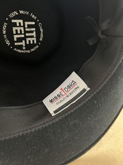 Minnetonka Felt Hat Medium Black 100% Wool Lite Felt Leather Band Made In USA