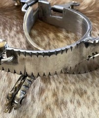 Adult Size Stainless Steel PAIR Western Notched Edge Spurs
