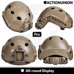 ACTIONUNION Airsoft Helmet Pro Set PJ Type Tactical One Size, Tan