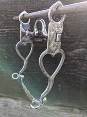 Western Silver Heart Cheek Show Bit – Ported 5″ Mouth – 8″ Cheek