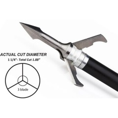 Grim Reaper Fatal Steel Broadhead 3 Blade Mechanical 1 1/4″ Cut 100gr 3pk 1301