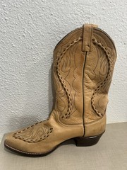 Vintage Rare Dan Post Western Leather Fancy Boots 8 1/2 EW Free Shipping