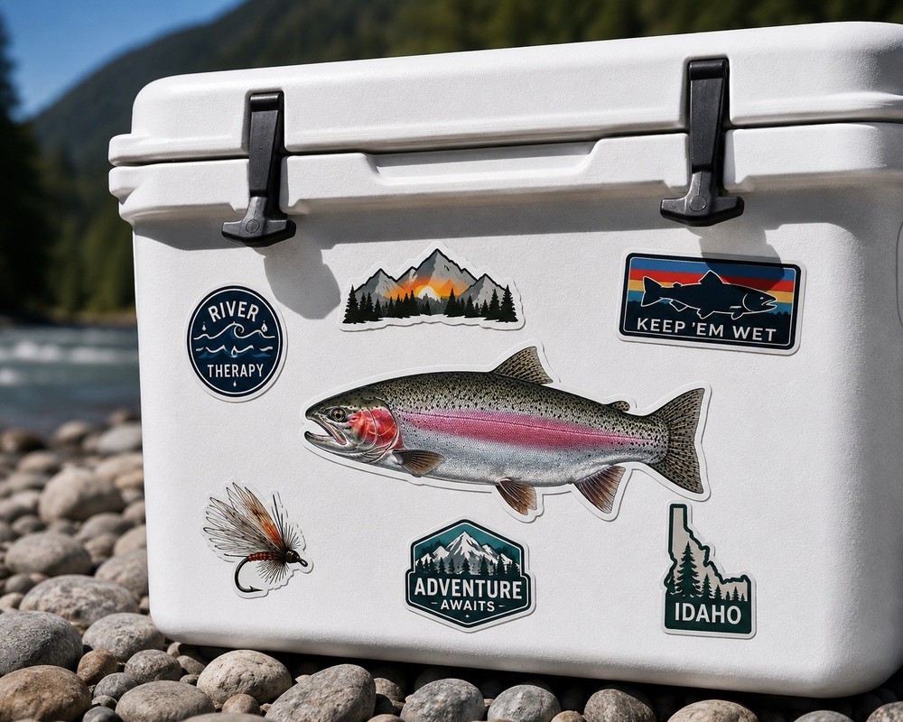 Rainbow Trout FISH Sticker Fishing Decal Car Bumper Cooler Tackle Kayak Boat