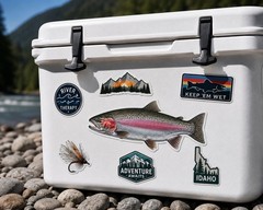 Rainbow Trout FISH Sticker Fishing Decal Car Bumper Cooler Tackle Kayak Boat