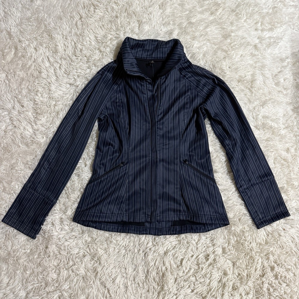 Women’s Small Navy Striped Kerrits Horseback Riding Show Coat Jacket