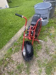Red/Black Gas Mini Motorcycle with Seat, Integrated Footrest