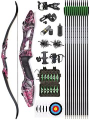 30-50lbs Takedown Recurve Bow Carbon Arrows Kit Archery Target Hunting Shoot