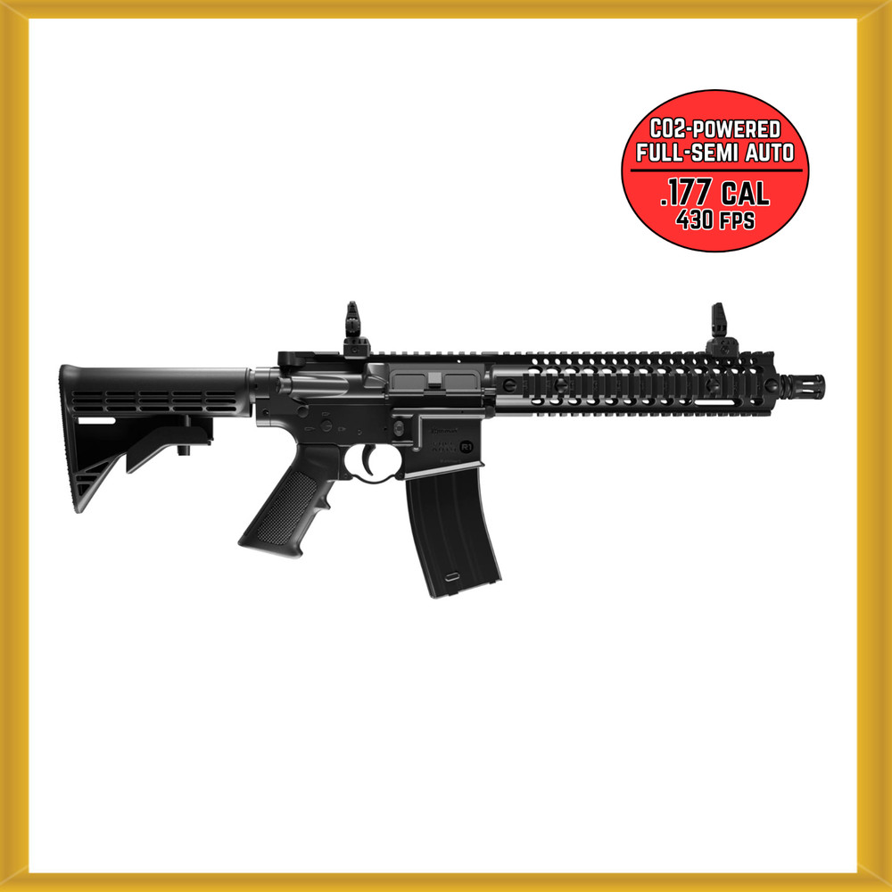 Crosman CFAR1B R1 Smoothbore Barrel Air Rifle CO2 BB .177 Cal (4.5mm) Black