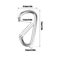 10 PCS Stainless Steel Carabiners Spring Snap Hooks Heavy Duty Keychain Clip NEW