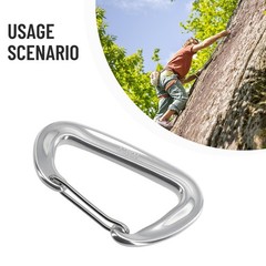 D Shape Clip Carabiner 12KN Aluminium Backpack Hook D Shape Hook Portable