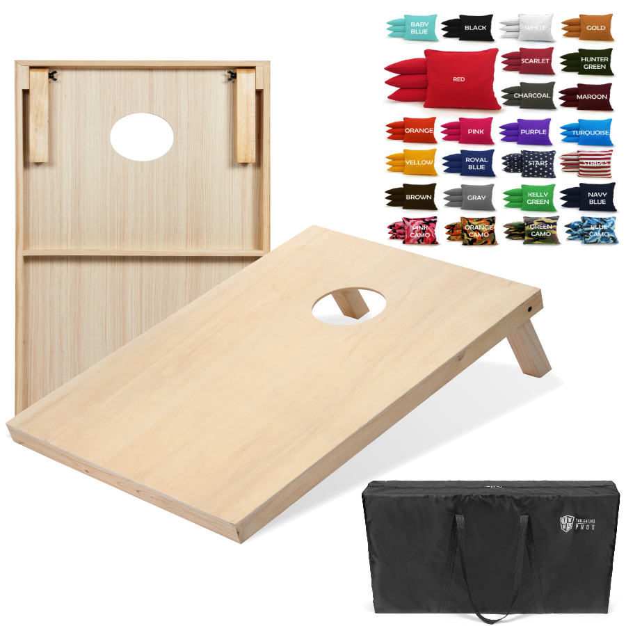 Set of 3’x2′ Cornhole Boards With 8 Regulation Cornhole Bags – 25 Color Options!