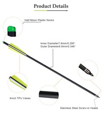 20″ Crossbow Bolts Crossbow Arrow OD 8.8 Half Moon Nock for Crossbow under 250lb