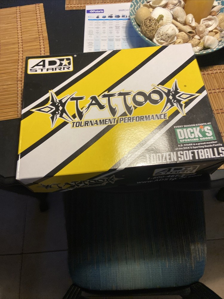 Ad Starr Tattoo 44/375 Softballs 1 Dozen New