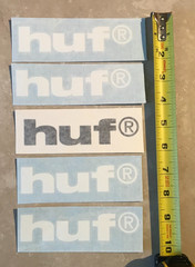 HUF die cut Sticker lot 5 total Keith Hufnagel NOS Skateboard Thrasher Spitfire