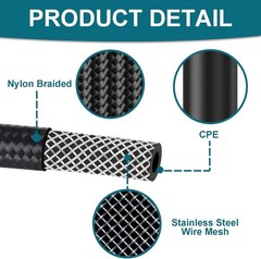 6AN Fuel Line, 6AN 3/8 inch CPE Fuel Hose, 10FT Transmission/Oil 6AN-10FT