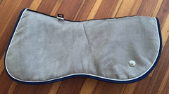 Ogilvy Memory Foam Half Pad – Grey w/ Navy & White Trim – EUC