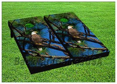 Bald Eagle CORNHOLE BEANBAG TOSS GAME w Bags Game Boards Digital Set 1031