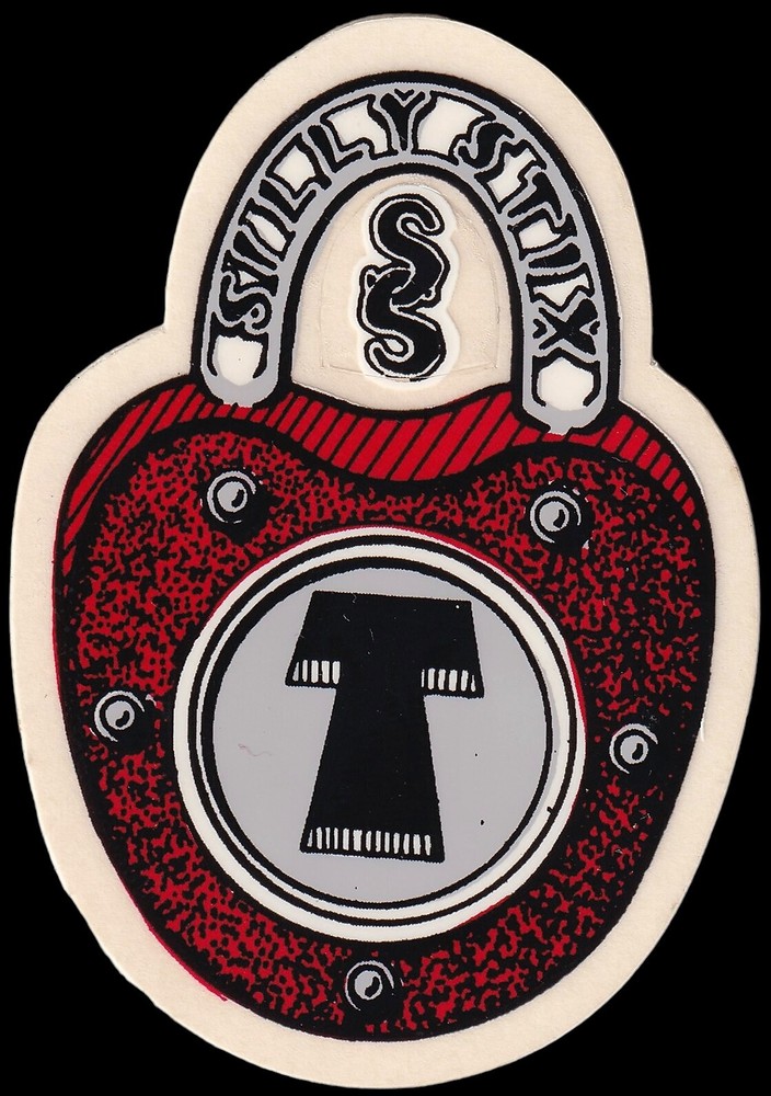 Vintage 1980’s Schmitt Stix Skateboards Silly Stix Sticker In Red