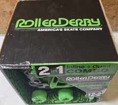 Roller Derby 2 in 1 INLINE + QUAD Combo Boys Skates Adjustable Sizes 12-2 NEW