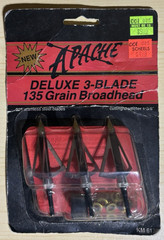 Apache 3 Deluxe 3 Blade 135 GR Broadhead 1 3/8” Archery Hunting NEW