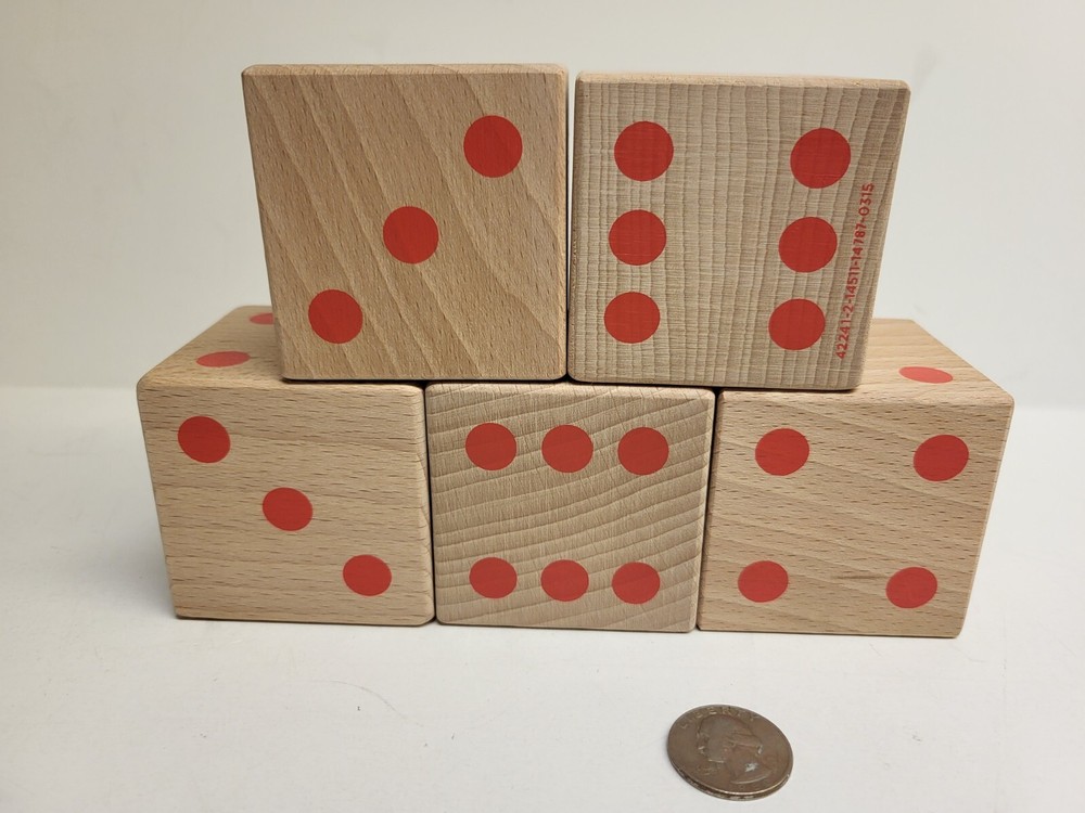 Giant Wooden Lawn Dice Yard Dice Game Includes game book, as well as case.