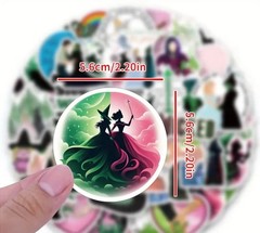 25 Piece Mix Lot 2” Wicked Oz Witch Elphaba Stickers, Random Mix, Vinyl, Decals