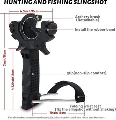 Bowfishing Catapult Slingbow Slingshot w/Fishing Reel Set Archery Bow Hunting