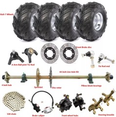 44in Rear Live Axle Kit Brake Disc Hub Tie Rod Steering &7in Wheels ATV Go Cart