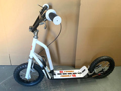 12″ Push & Kick Scooter Hand Brakes Air Wheels BMX Handlebar Black/White