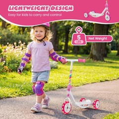 3 Wheels Scooter for Kids Age 2+, Toddlers Kick Scooter with LED Light-Up Wheels