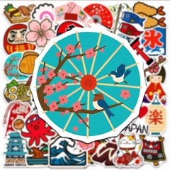 Japan Travel Stickers 50 Pcs Vinyl Waterproof Decal for Laptop Water Bottle P…