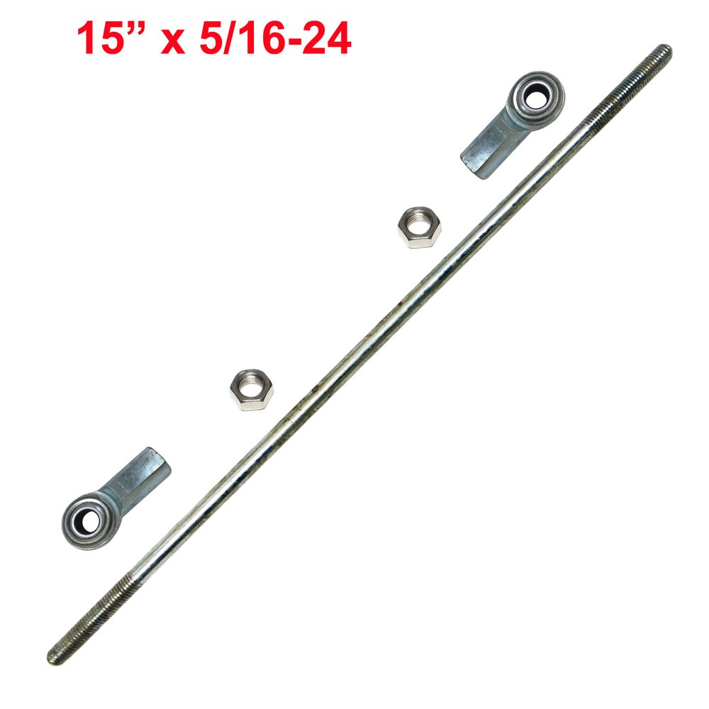 15″ x 5/16-24 Economy Tie Rod Kit Set w/ Ends Steering Go Kart Parts Carts New