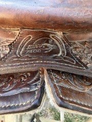 14” Simco 7400 Tooled Leather Saddle FQHB