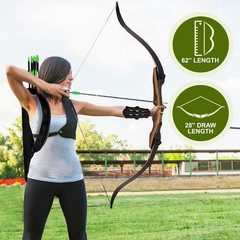 Samick Sage Takedown Recurve Bow and Arrow Set – 62 Inch Complete Ready-To-Use L