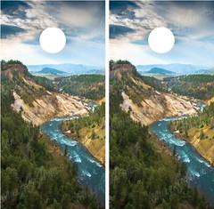 Mountains River Scenery V2 Western Landscape Cornhole Board Decal Wrap Wraps