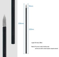 20pcs Arrow Length 9.37 inch Metal and Polymer Material black