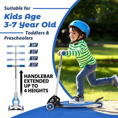 For Gift Kids age 3~7 beginner fun 3 Wheels Foldable Kick Scooter light weight