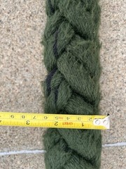 2.25” Large Diameter Cotton Rope Drab Green Soft But Strong About 80’ Slight Use