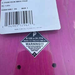 Primitive Marvel Moebius Iron Man Paul Rodriguez PROD Skateboard Deck 8.125 NEW
