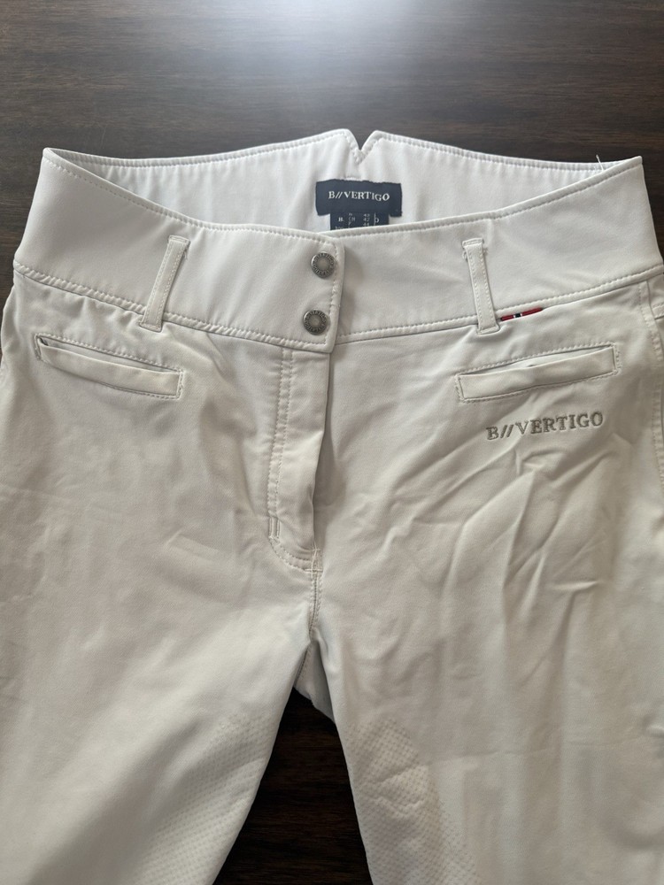 B Vertigo Women’s White Riding Breeches USA 30 92% Polyamide 8% PU