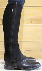 BasEQ Riding Half Chap Children’s Equestrian Equine Synthetic Nubuck- Mia Medium