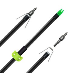 6/12Pcs Bow Fishing Arrows 8mm Fiberglass Arrow with Nock and Safety Slide Fi…