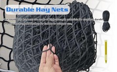 Round Bale Hay Net for Horses 5×5 FT Heavy Duty Slow Feed Net with 1.5″ Knotless