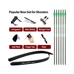 Deerseeker Archery 60″/62″ Takedown Recurve Bow Set with Flemish String Woodg…