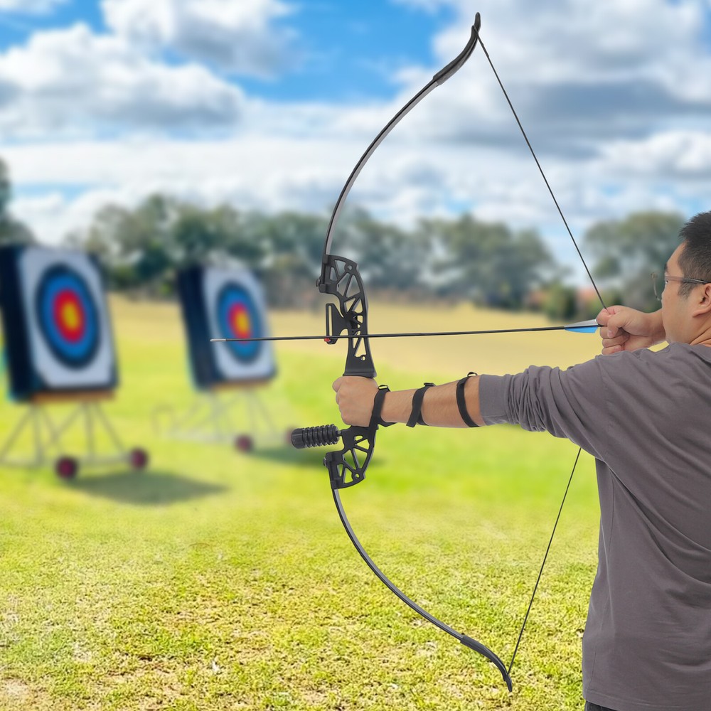 Right-handed Recurve Bow 54.33″ Takedown 40 lbs Hunting Bow Archery Target Shoot